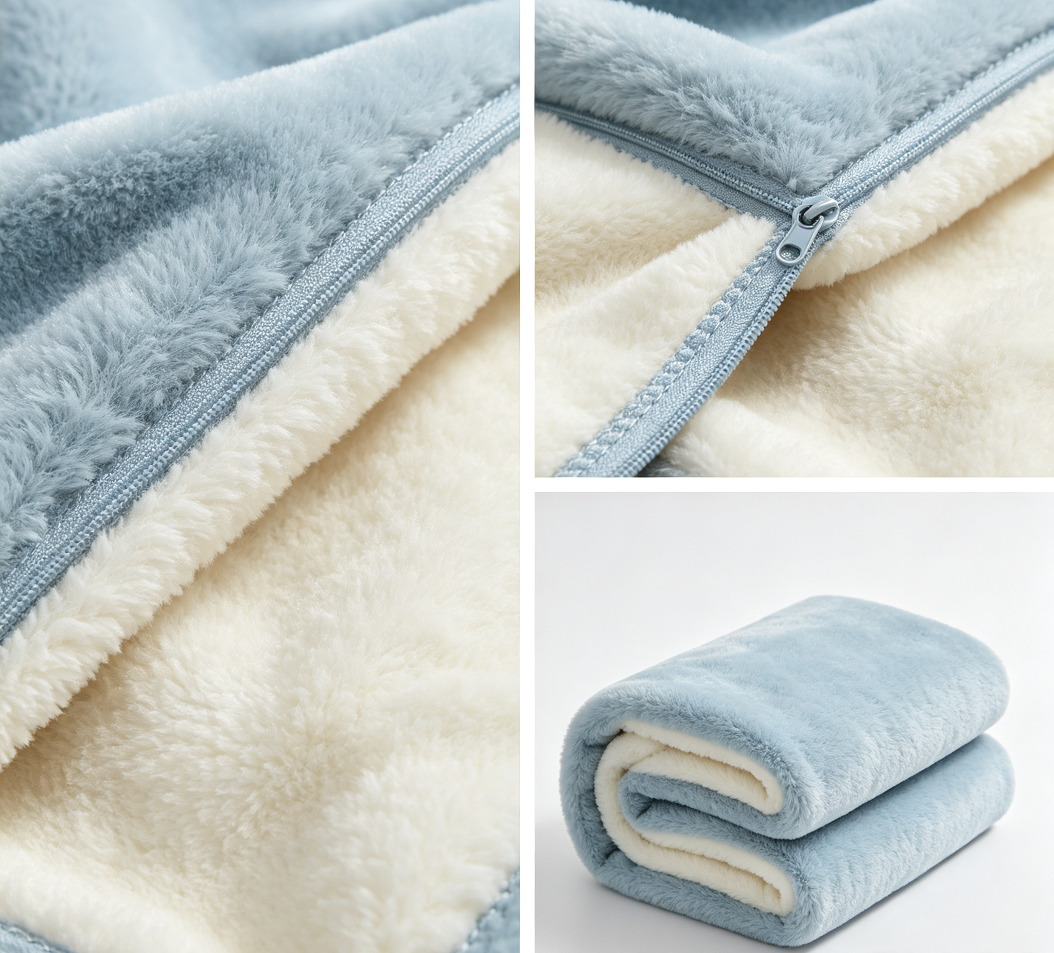 Foldable 2-in-1 pillow blanket neatly shaped as a compact pillow on pure white background